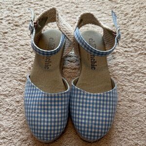 Childrenchic Blue Gingham espadrille Sandals